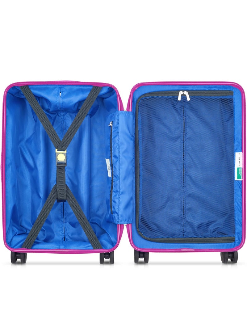 UNITED COLORS OF BENETTON Fabrica 55 Cm 4 Double Wheeled Hardside Non-Expandable Cabin Luggage Trolley Case - Blue - Image 3